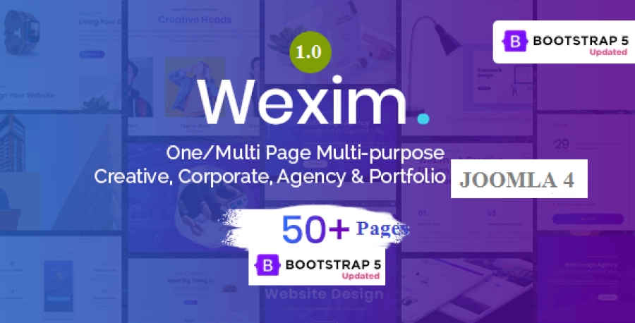 Wexim - One &amp; Multi Page Parallax Joomla 4 Template